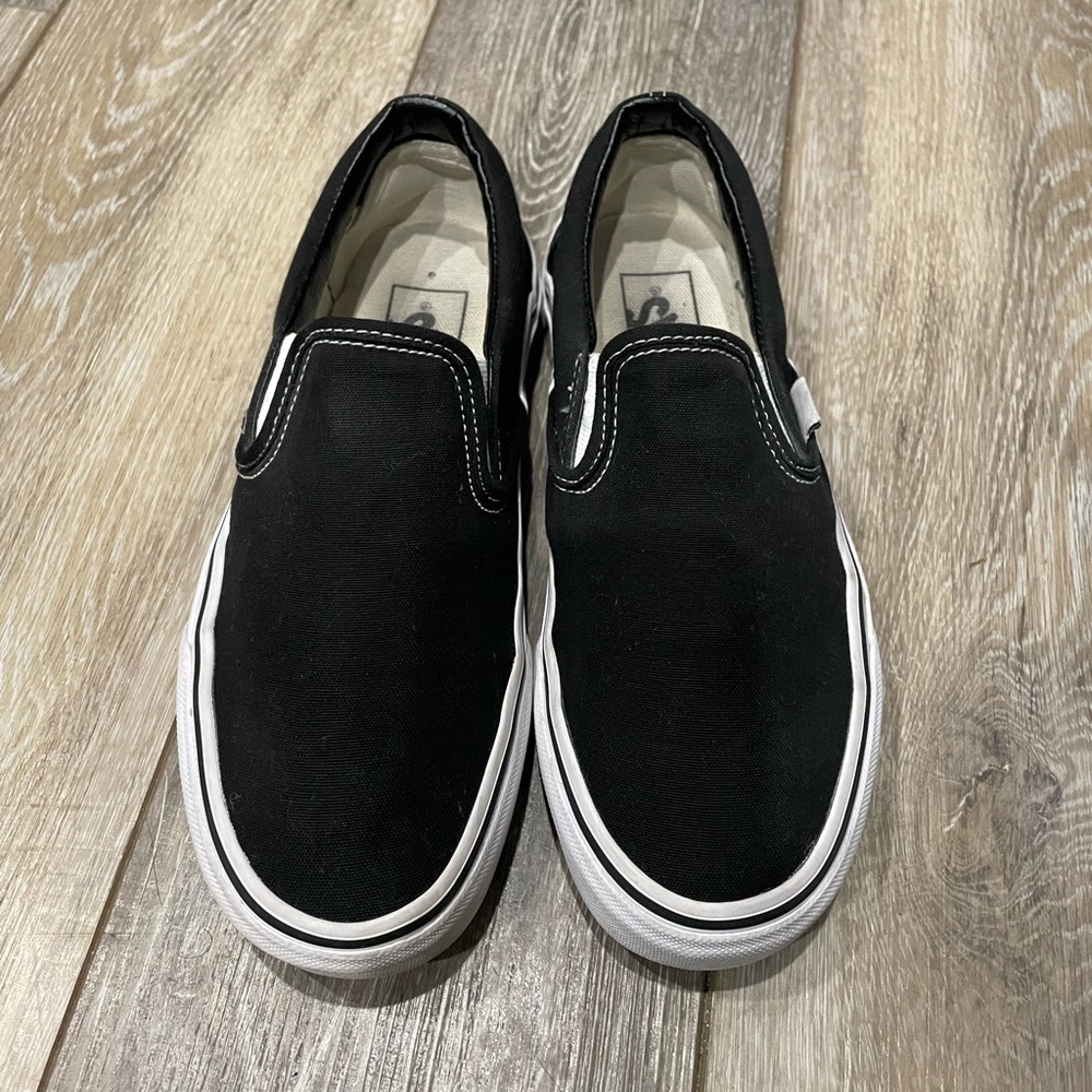 Classic Plain Black Slip On Vans